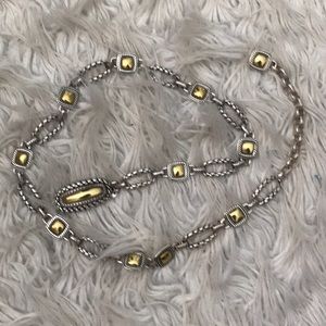 Gold and silver colored belt